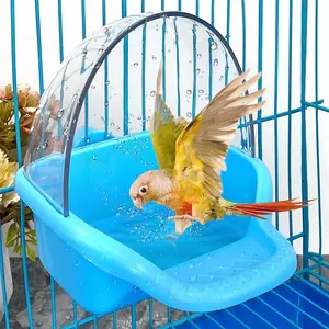 Hanging bird bath box, bird bath toy, quail cage bath tray, parrot bath tray, water feeder tray, accessories for cage birds like crocodile parrots, budgies, and small parrots