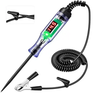 Automotive Test Light with 3-48V LED Digital Readout, Automotive Circuit Tester with Voltmeter and Polarity  Light, Electrical  Test Pen with Stainless Probe for Fuse /
