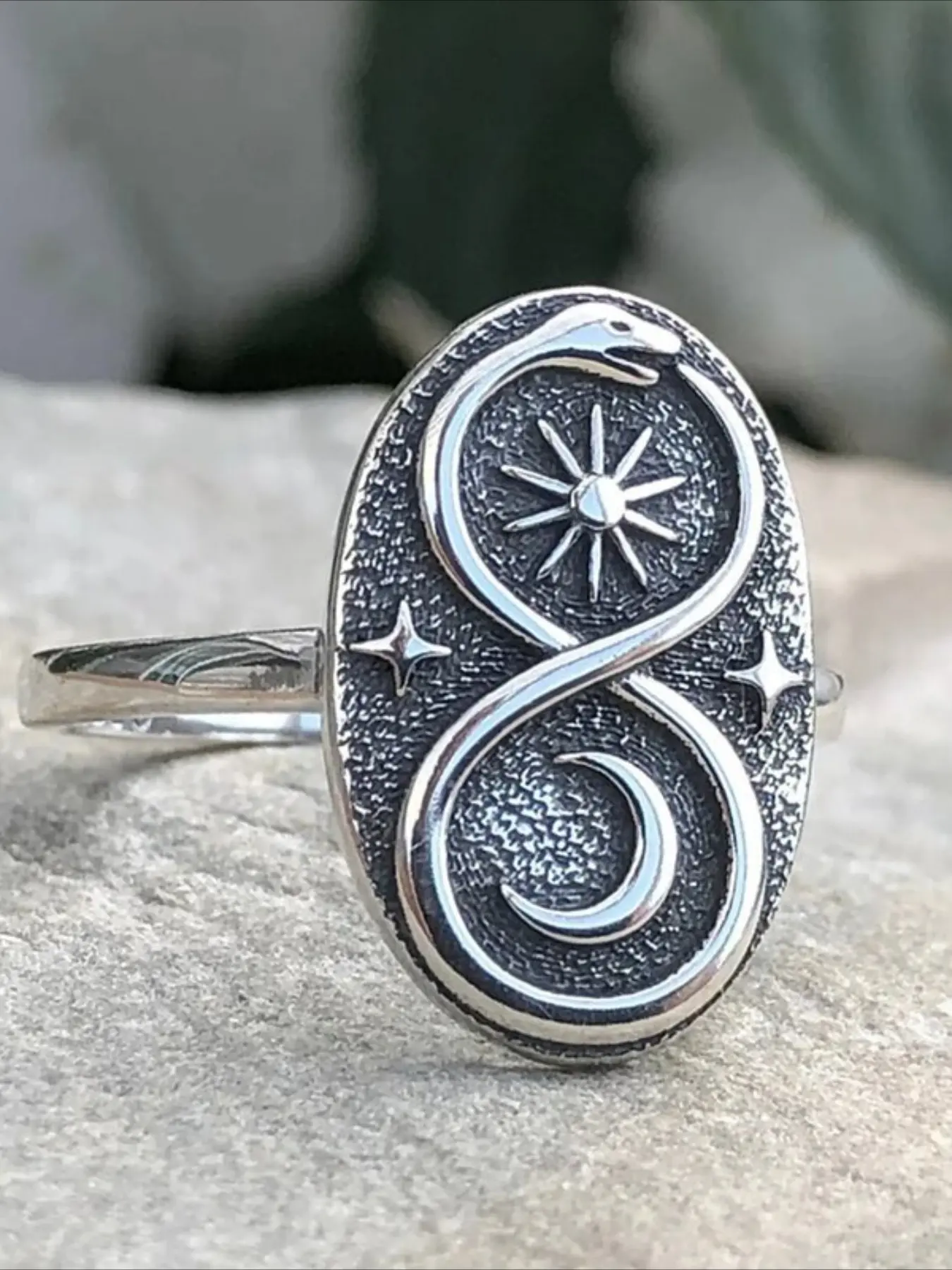 Fashion Vintage Star Moon Ring, Beautiful Rings, Perfect Romantic Jewelry Gift for Valentine's Day & Christmas, Unique Jewelry Design for Special Occasions, Dark Aesthetic Elegant Fashion Rings