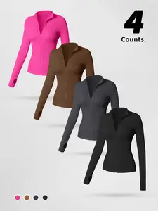 Women's Sexy Jacket Top, Kardashian Style, Slim Fit Sporty Zipper Sweatshirt, Casual Outdoor Wear, All Seasons, Zip Up Jacket, Zip Front Jacket