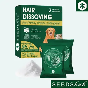 [Two Packs] SEEDSHUB Pet Hair Dissolving Laundry Powder - Pet Hair Removal, Laundry Detergent, Stain Remover, for dog and cat hair, Pet Onwer Essential Care, for Top and Front Load Washer, Deordorizer, Household Items TikTokShopSpringGlowUp