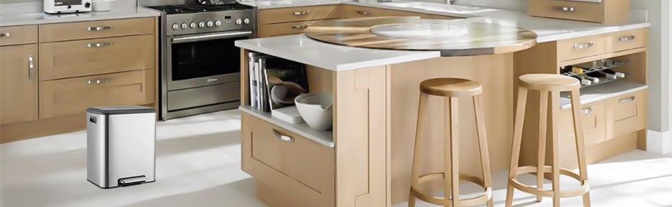 【Restock Sale】GARVEE 2x4 Gallon Kitchen Dual Trash Can and Recycling Bin Stainless Steel Removable Inner Bin and Soft Close Lid for Home Office Business Silver 【Restock Sale】GARVEE 2x4 Gallon Kitchen Dual Trash Can and Recycling Bin Stainless Steel Removable Inner Bin and Soft Close Lid for Home Office Business Silver