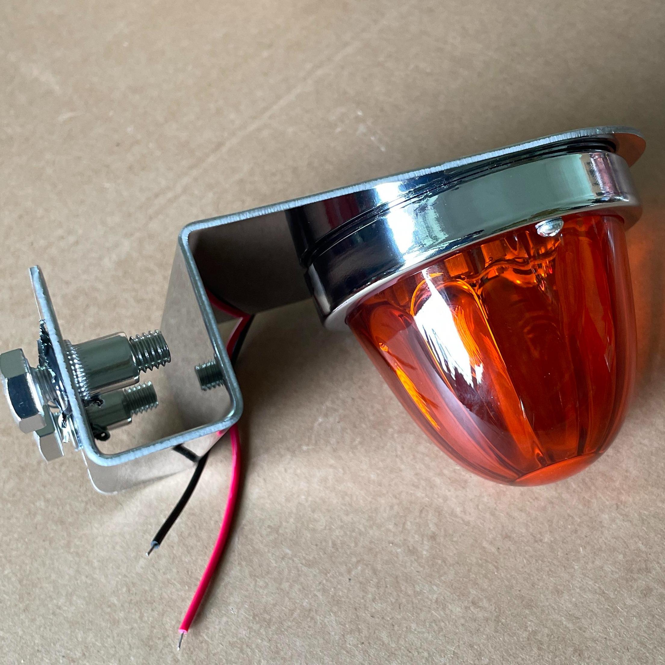 Right-Angle Clamp-Mount Chassis Ambient Light Brackets — 2-Piece Stainless Steel "Watermelon Light" Mounting Bases (No-Drill Design) — Suitable for Trucks and RVs