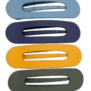 Varnish Hair Clips - Set of 2 in Blue Navy Yellow and Olive Green - Stylish and Durable Hair Accessories for Everyday Use