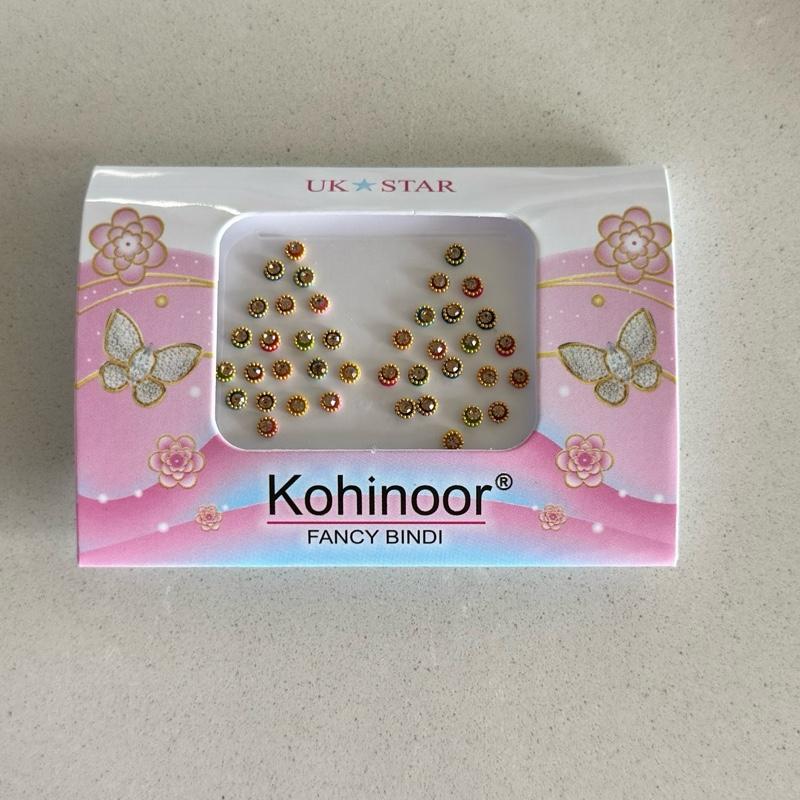 Beautiful Multicolor Velvet Dots Bindi with Stone Border Bindi Stickers Indian Bindi for Women