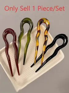 Elegant U-Shaped Hair Accessories Set, Includes Wave Hair Sticks & New Oriental Style, Perfect for Stylish Updos, Fashionable Hair Decorations