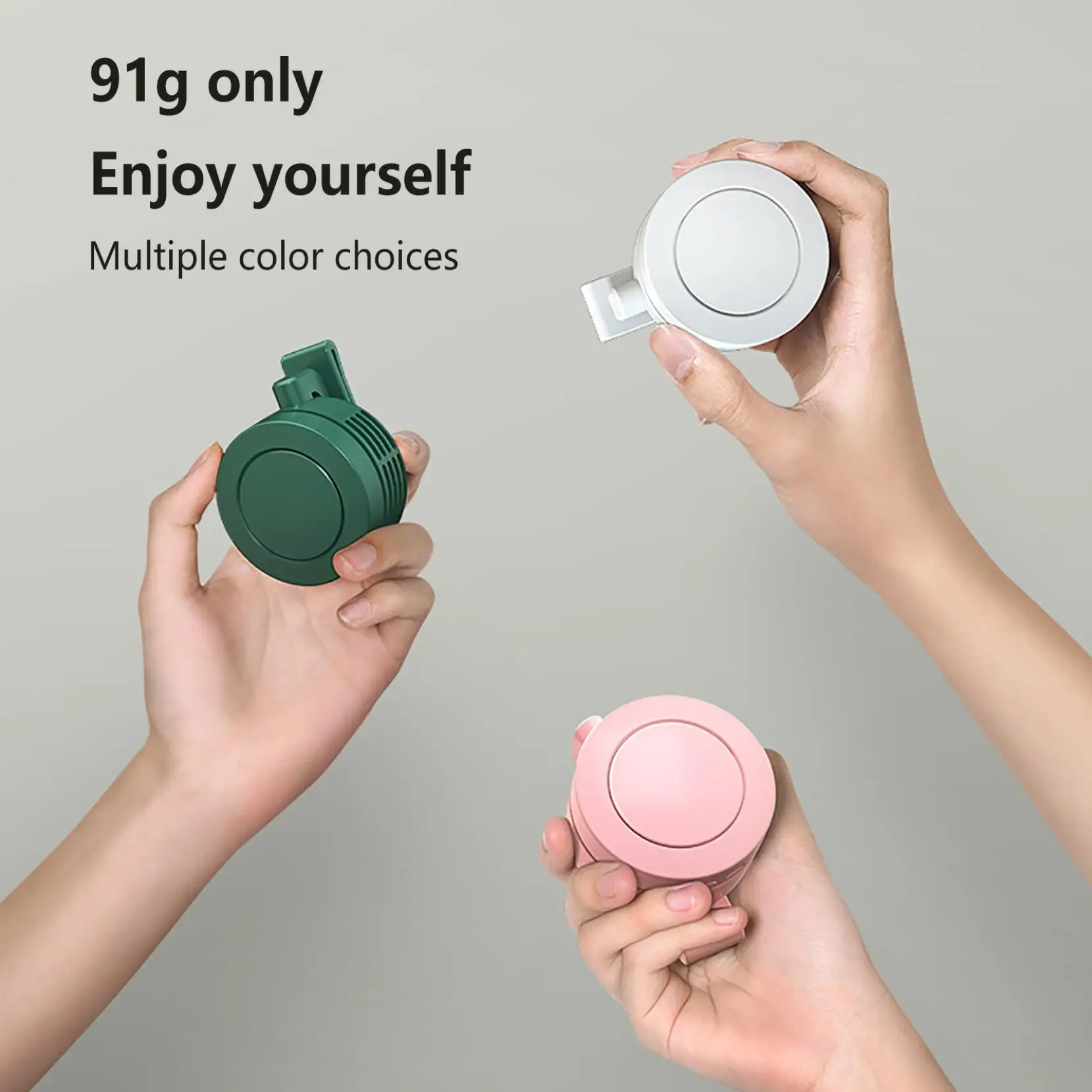 Mini Bladeless Electric Fan, Adjustable 3- speed Suspended Waist Fans, Portable Silent Fan, Rotating BodyFan Suitable for Outdoor Travel