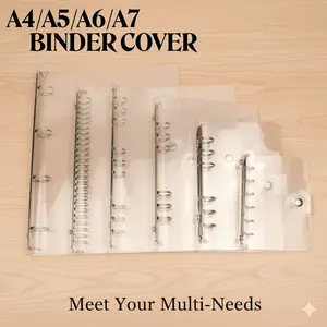 A4/a5/a6/a7 Mini Clear PVC Binder, Kawaii Aesthetic Planner Journal, Refillable Loose Leaf Folder, Portable Pocket Diary, Office Supplies Gift