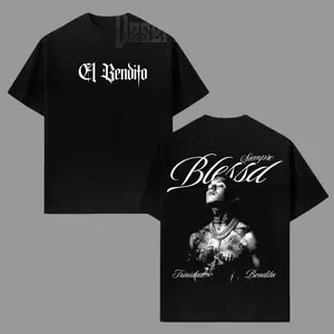 Blessd El Bendito Shirt – Siempre Blessa Trinidad Bendita Vintage Washed Oversized Graphic T Shirt, Latin Trap Streetwear Aesthetic, Heavy Cotton Tee, Casual Unisex Men Women Top, Reggaeton Fans Gift