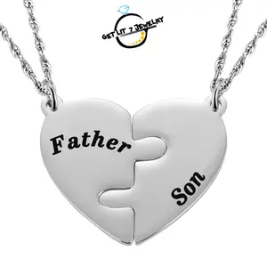 New stylish puzzle heart necklace, Father&Son, parent-child necklace, ideal as Mother's Day gifts, Father's Day gifts, birthday gifts, and graduation season gifts.