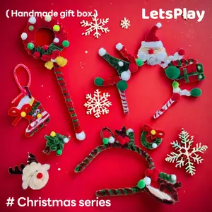 Pipe Cleaners Christmas Crafts Kits. chenille pipe，chenille stems Christmas DIY Kits.Christmas Headbands,hairpins, brooch