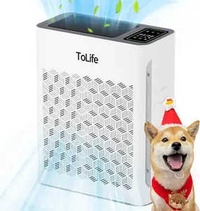 ToLife K2 Air Purifier for Home Large Room Up to 1095 Ft² with PM 2.5 Display, H13 Filter, Auto Mode, Timer, HEPA Air Purifier for Bedroom, Smoke, Pollen, Pet Dander, Allergies, Black