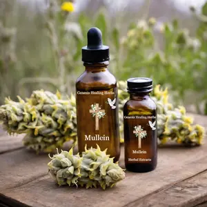 Genesis Healing Herbs Organic Botanical Mullein Liquid Supplement – Lung Cleanse, Detox, Mucus Removal, Earache Relief, Respiratory Infection Support – Natural Dietary Healthcare Wellness Aid