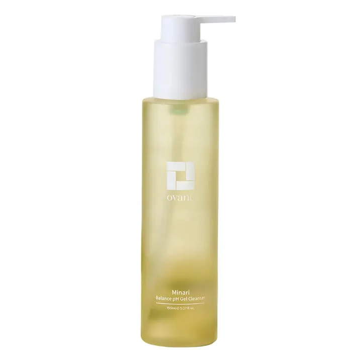Ovang Minari pH Balance Gel Facial Cleanser - Vegan, Fragrance-Free Gentle Korean Skincare Face Wash with Minari & Soothing Nourishing Botanical Extracts, Moisturizer for Dry Skin Daily Cleansing, 150ml/5.07fl.oz, Hydrates All Skin Types, Facial Wash