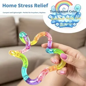 Pop Tube Fidget Toy, Stretch Sensory Tube for Kids & Adults, Stress Relief ASMR Toy, ADHD Autism Desk Fidget clicker