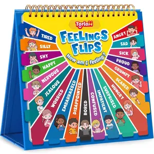 Feelings and Emotions Book for Young learners,Understanding Emotions Toys,Social Emotional Flipbook,Mood Feelings Chart,Learning Tools ,Calm Down Corner Supplies,School holidays,Suitable for teachers and parents