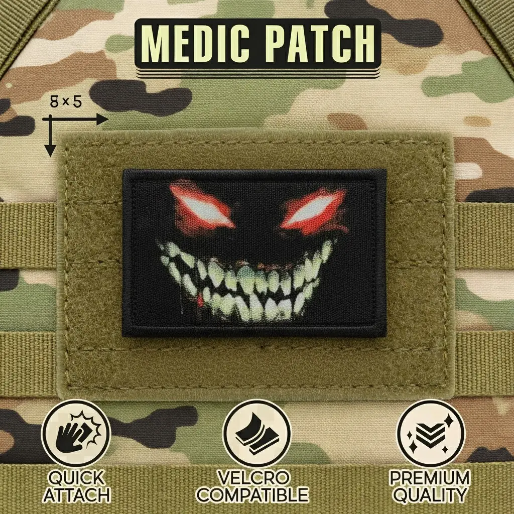 Medic Tactical Patch Badge, Quick-Attach Velcro Emblem for Backpacks & Vests, Sewing Accessory Type, No Ca Prop 65 Warning