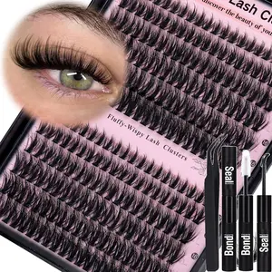 240pcs Spiky Lash Clusters, Dense False Eyelashes, Fluffy D Curl, Wispy Volume Set, 10-18mm, DIY Lash Extension, Soft Cotton Band, Beginner Friendly