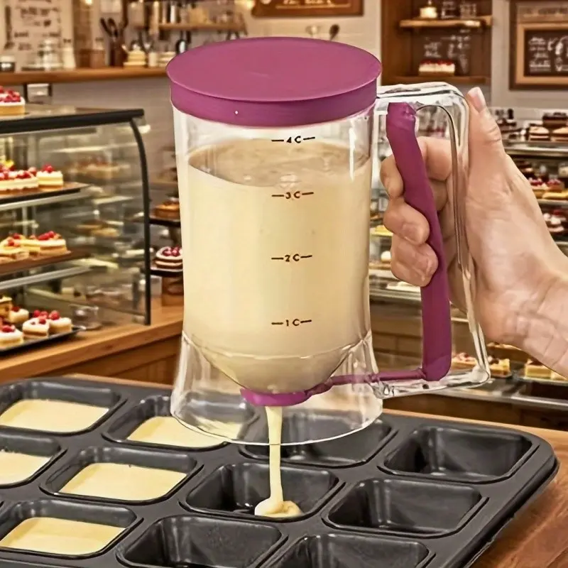 1pc Kitchen Cake Baking Batter Dispenser Tool, Handheld Liquid Measuring Cup Funnel Separator, Paper Cup Cake Funnel, Kitchen Small Tool Utensils, Baking Accessories