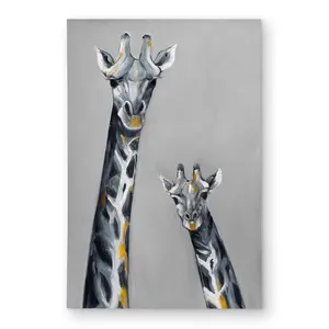 360 stand 4x6 ft Steel Blue Giraffe Print Rectangle Area Rug - Indoor/Outdoor Use, Whimsical Look, Gray Animal Motif, Home Decor Textile Carpet