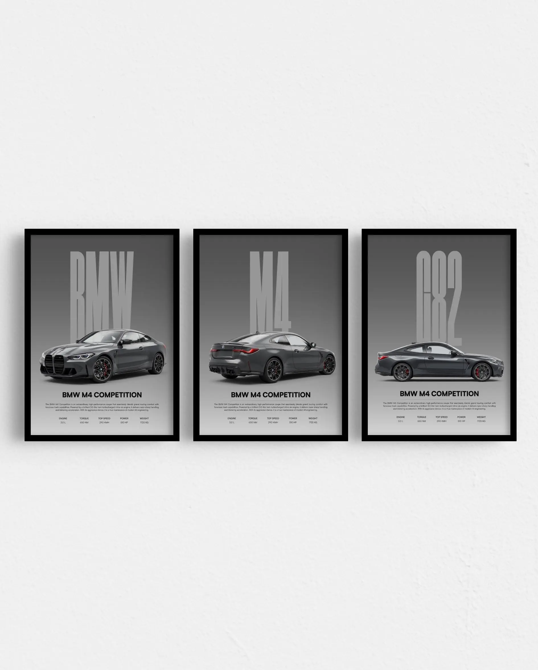 BMW M4 Competition Posters, Man Cave Poster, Product without frame