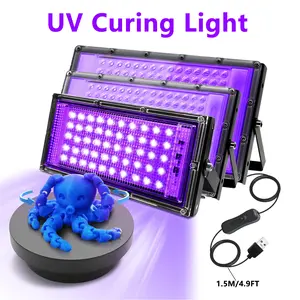 50/96/144 LEDs 3D Printing UV Resin Curing Light for Solidify Photosensitive Resin, Portable DIY Curing Enclosure, 5V Input, 1.5M USB Power cord