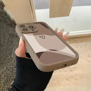 Phone Case - A High Bamboo Brown Colorful Heart Pattern TPU Material Shockproof Case with Precise Cutouts, Fully Protective, Suitable for Iphone 11/12/13/14/15/16 Pro/17 Pro Max/17 Plus - The Best Choice for Gifts, Birthdays, for Your Girlfriend