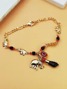 2025 Trendy Elephant & Evil Eye Bracelet for Women - Exquisite Bracelet Dainty Gold Bohemian Charm Bangle for Good Luck, Positive Energy, Protection - Unique Valentines Gift for Her (Girlfriend, Wife, Daughter)