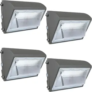 4-Pack 150W LED Wall Pack Lights with Dusk to Dawn Photocell, 5000K 18000LM Wall Mount Outdoor Light Fixture, 110-277V Waterproof IP65 Commercial Security Lighting for Barn,Yard,Warehouse,Garage