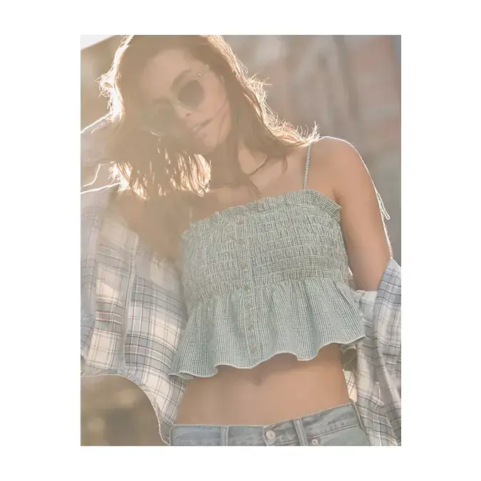 AE Smocked Button-Up Cami