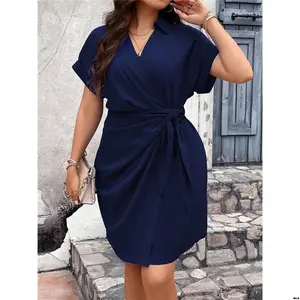 Dress Body Wrap Knotted Sides Plus Essnce SHEIN