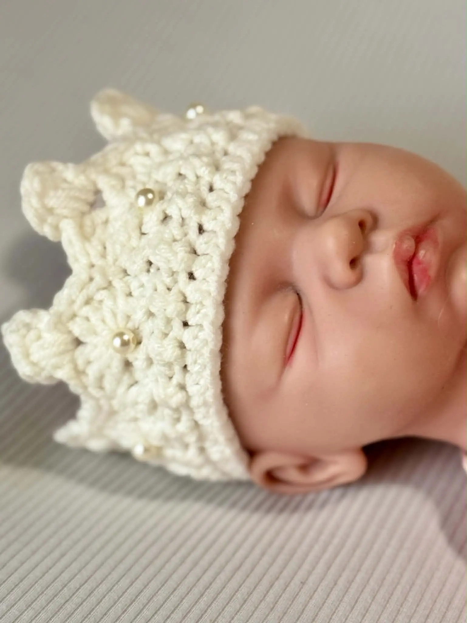 Yvette's Newborn Crown/Tiara Crochet Pattern Kit - Beginner-Friendly DIY Kit with Adjustable Fit 13-14 Inch Yarn-Hook-Scissors & Stitch Markers