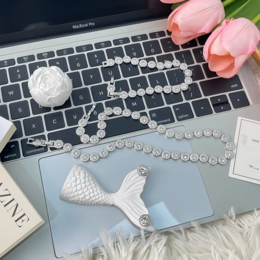 Women's Silver Multi-Layer Tennis Necklace – Adjustable, Sparkling, and Delicate – Stackable Crystal Bridal Jewelry – Hypoallergenic Silver Party Necklace – Wedding or Birthday Gift for Her