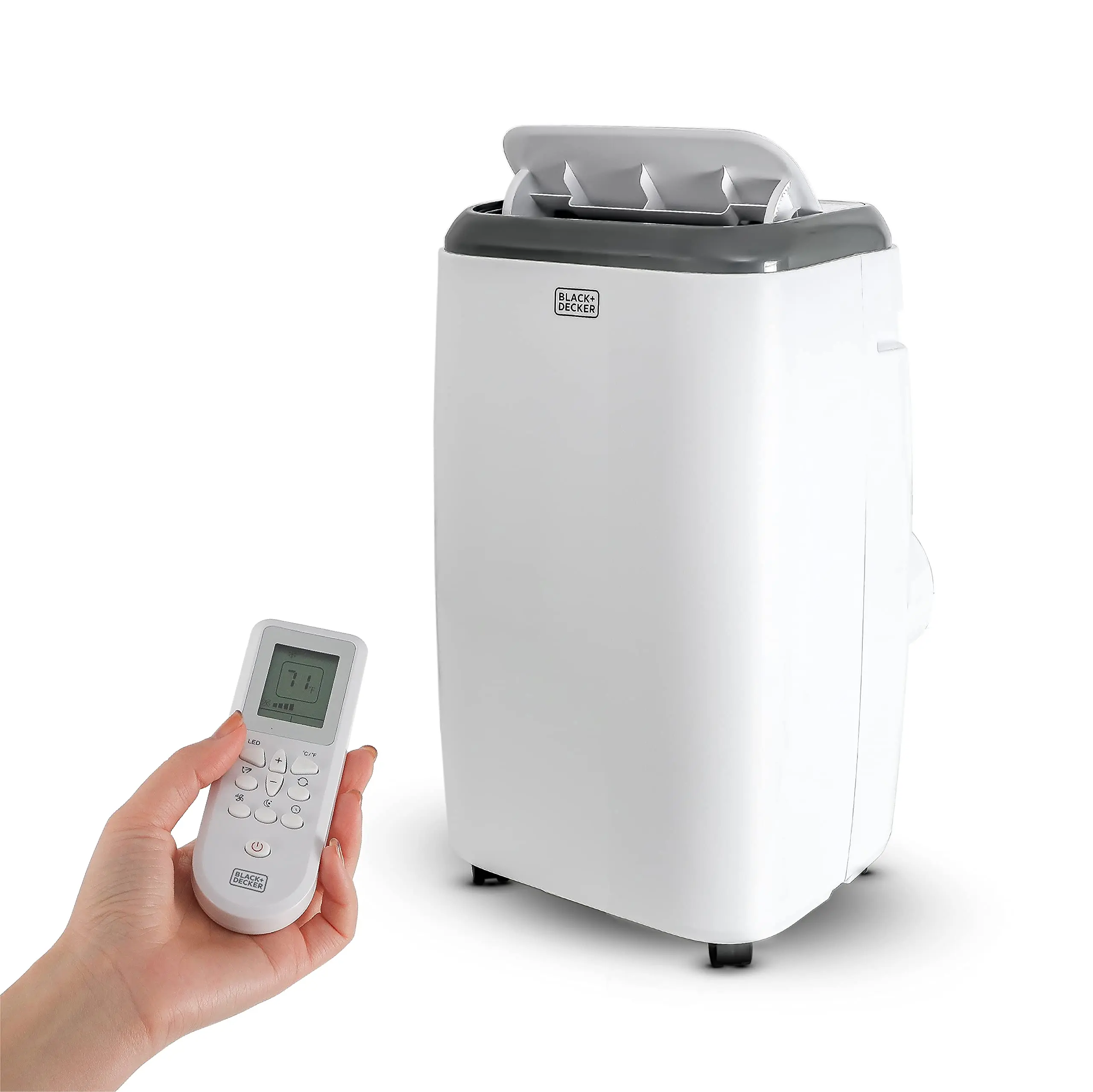 BLACK+DECKER Portable Air Conditioner, 10,000 BTU (6,000 BTU SACC) for Rooms Up To 450 Sq. Ft., Portable AC with Full Function Remote Control & Window Kit, BPP06WTB, White