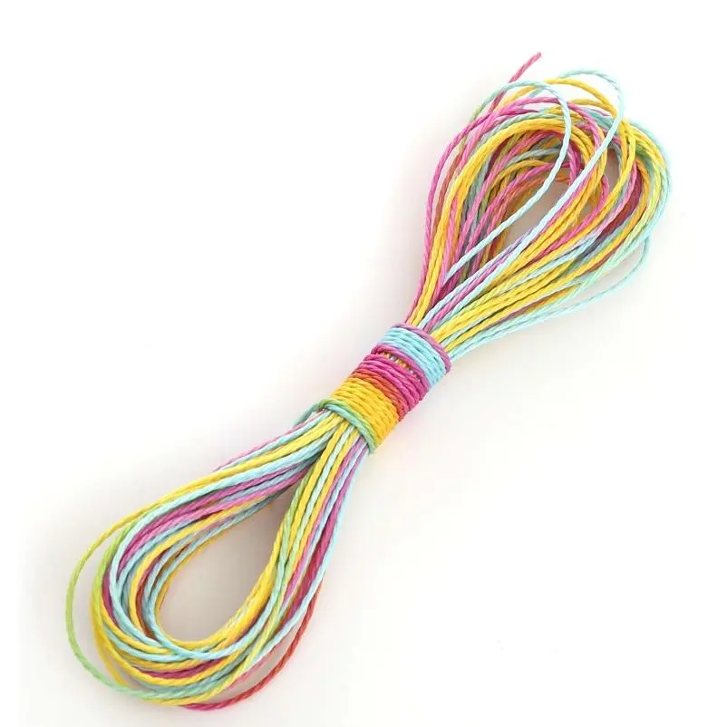Colorful polyester wax cord and wax thread beaded bracelet accessories for handmade DIY lanyards and bag decorations Colorful polyester wax cord and wax thread beaded bracelet accessories for handmade DIY lanyards and bag decorations