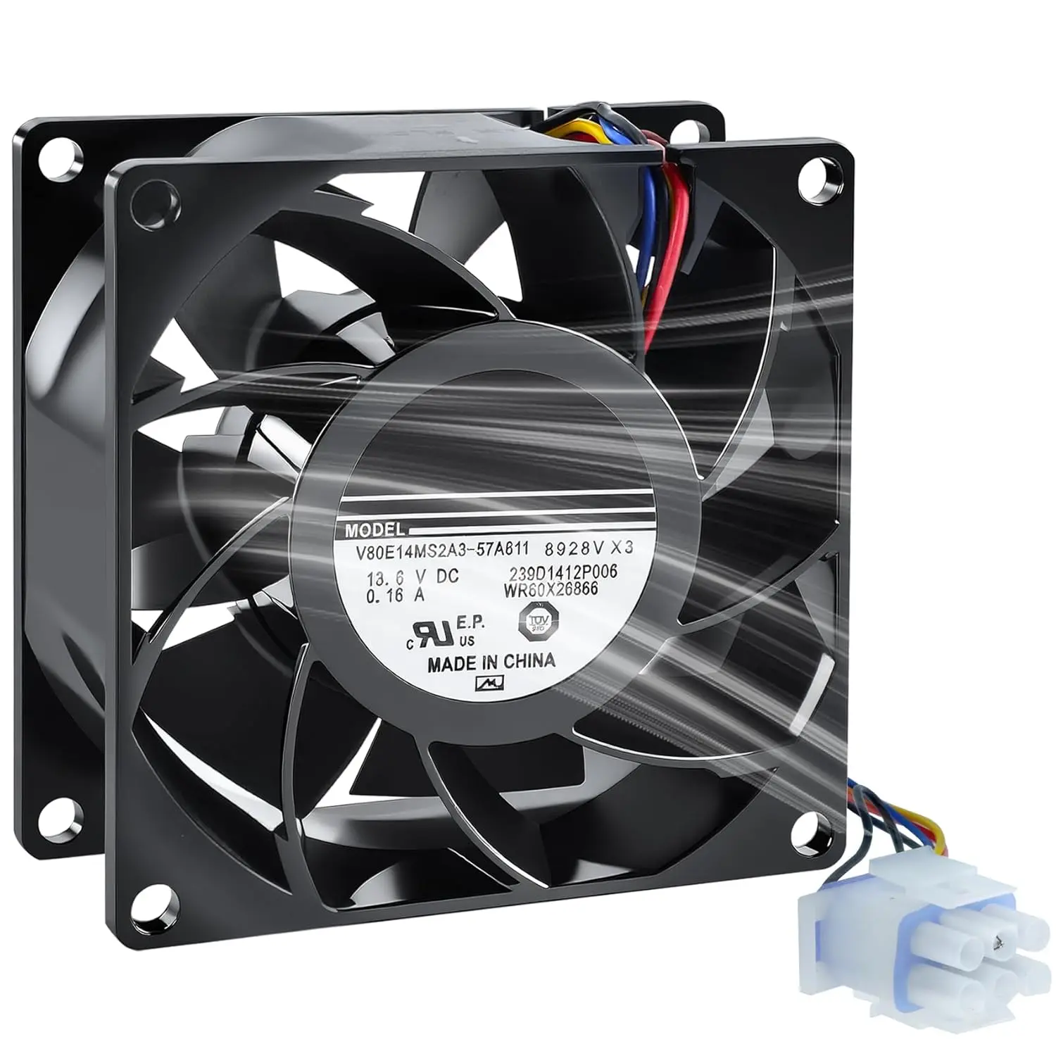 WR60X26866 Refrigerator Evaporator Fan Motor - All Seasons Compatible Freezer Compartment Motor for Large Home Appliance Parts & Accessories
