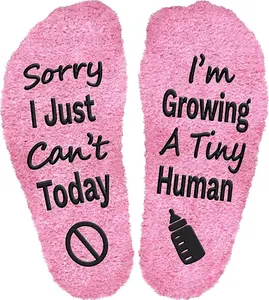 Funny Pregnancy Socks for Mom To Be - Soft & Comfortable "Sorry I Can't Today I'm Growing A Tiny Human" Socks for Expecting Moms, First Time Moms, and Pregnant Daughters - Perfect Gift for Birthdays and Special Occasions