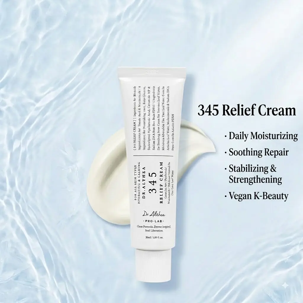 Dr.Althea 345 Relief Cream, Facial Daily Moisturizer, Blemish Relief Care, Soothing Recovery, Vegan Korean Skincare for All Skin Types, 1.69 oz Christmas Gift, Moisturizing, Extra Moisturizing Care, Skin Repair