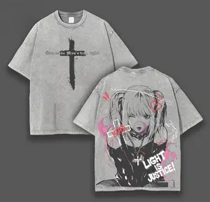valentine shirts Misa Amane Death Note T-Shirt Anime Graphic Tee Oversized Acid Washed Soft Cotton Shirt Anime Streetwear Casual Womenswear Menswear Gift for Anime Fans Death Note Lovers