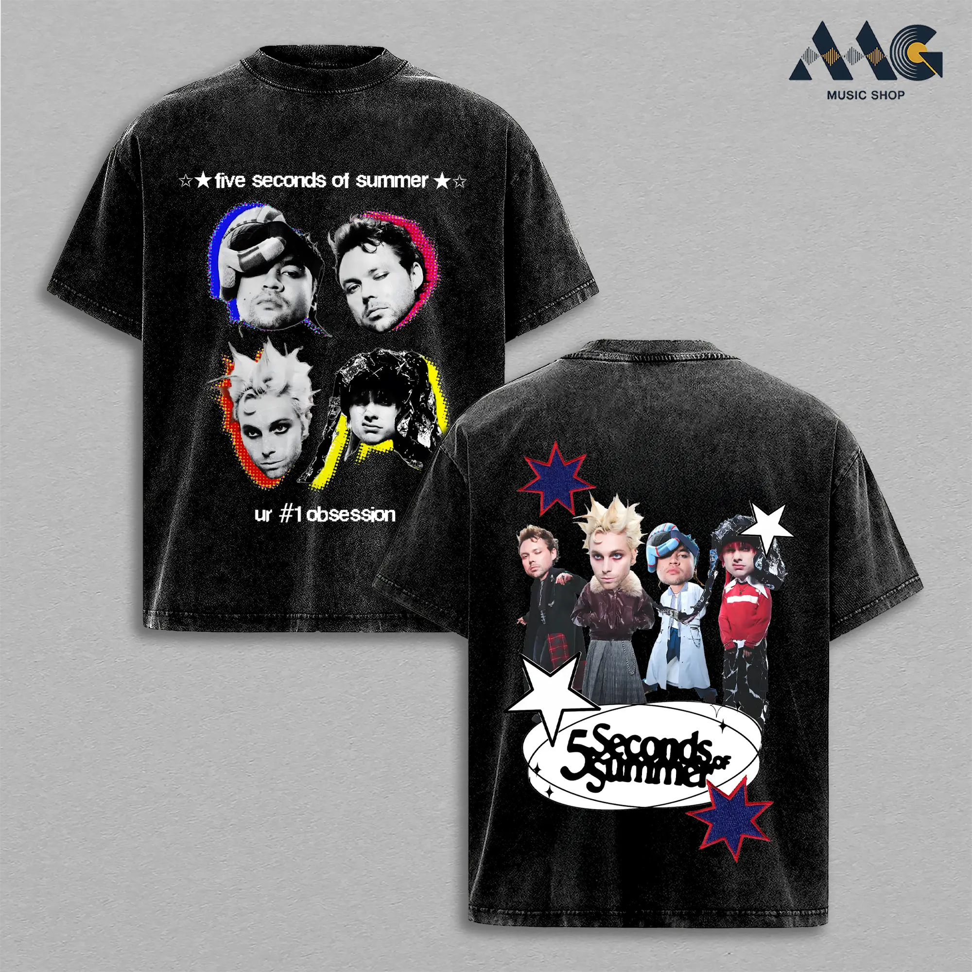 5 Seconds of Summer EVERYONE'S A STAR! T-Shirt - 5SOS World Tour 2026 Vintage 90s Graphic Tee, Unisex Summer Fan Gift for Men Women, Retro Rock Band Streetwear Casual Short Sleeve Cotton Top