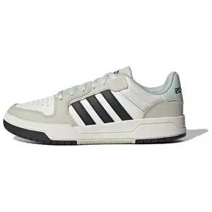 adidas JI2546 neo Entrap Synthetic Leather & Split Cowhide Leather Unisex Low-Top Sneakers in White, Black, and Brown
