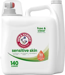 ARM & HAMMER Sensitive Skin Free Clear, 140 Loads Liquid Laundry Detergent, 140 Fl oz