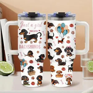 Dachshund Gifts for Women, 40 oz Tumbler with Handle,Mother'S Day Tumbler for Mom, Birthday Gifts for Dog Lovers, Best Gift Ideas for Daughters, Girls