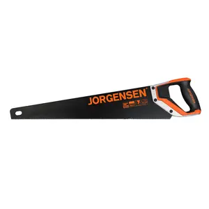 JORGENSEN 20 Inch Black Coated Pro Hand Saw, 11 TPI Fine-Cut Ergonomic Non-Slip Aluminum Ultrasonic Welding Handle for Sawing, Trimming, Gardening, Woodworking, Drywall, Plastic Pipes
