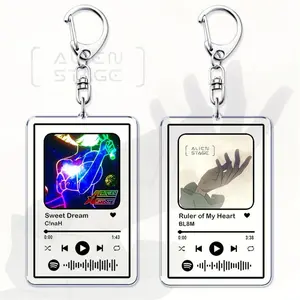Popular Alien Stage Original Soundtrack Music Keychains for Women Accessories Bag Songs Playlist Code Keying Jewelry Fans Gifts