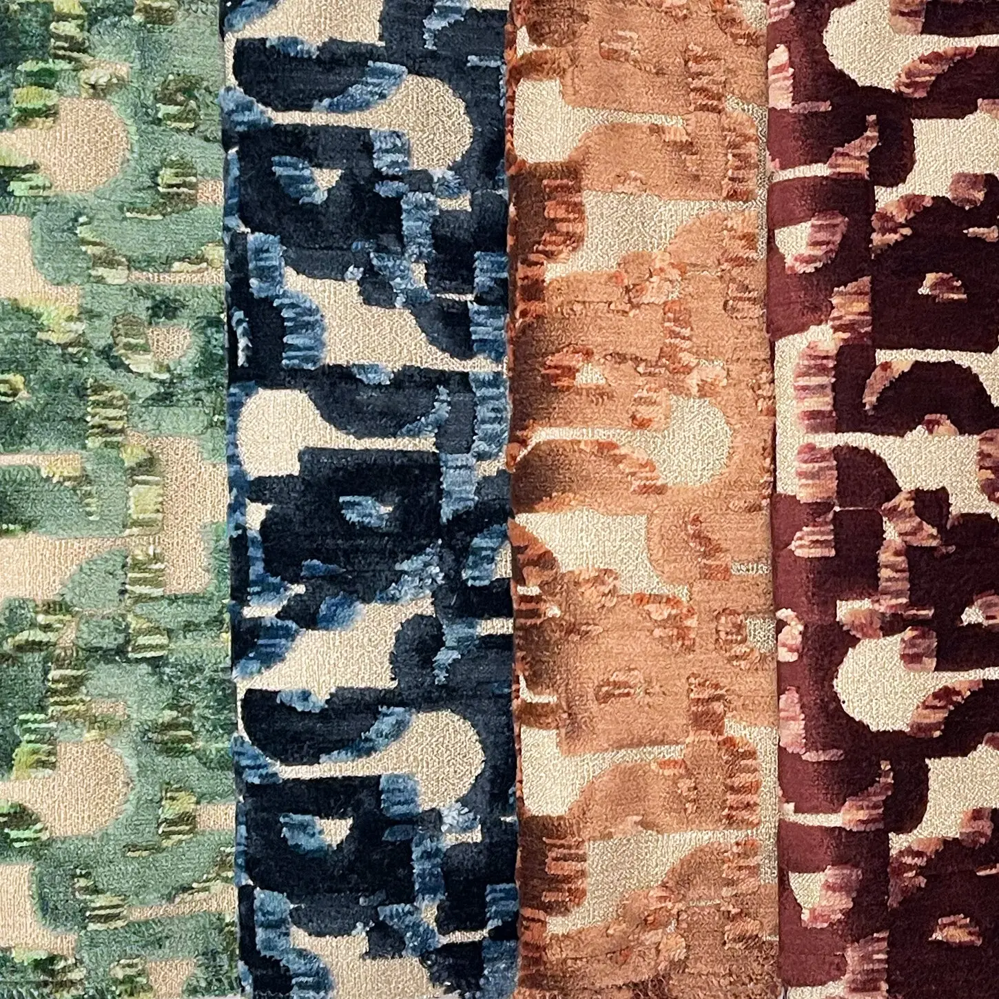 TANGO - A MODERN PATTERN CUT VELVET UPHOLSTERY FABRIC