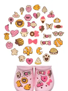 Mexico Bread PVC Cartoon DIY Shoe Buckle Decorations, Classic Sandals Accessories, Family Party Birthday Gifts, Casual Style, Shoe Charms