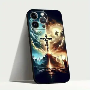 A Cool Two-Way God Cross Pattern Frosted Phone Case, for iPhone 17 Air/16 plus/15 Pro Max/14 Pro/13/12/11/Xs Max/X Phone Case, best Choice for Thanksgiving Christmas Gifts to Family Friends Lover Boyfriend Girlfriend Gift