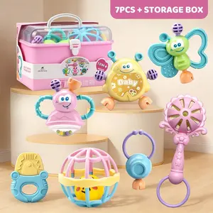 Infant Rattle Handbag Set, Baby Teething Toy, Early Education Toy for 18m+, Silicone Smart Teethers, Random Colors, Unisex
