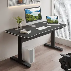 【Spring Glow Up】Gaming Desk Computer Writing Table for Home Office Student Art Modern Simple Style with T-Shaped Metal Bracket PC Wood Suitable for Offices&Bedrooms